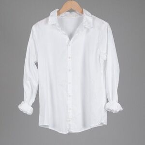 CP SHADES ROMY SHIRT WOMEN TOPS BUTTON UPS {$198} WHITE GAUZE TEXTURED SZ SMALL